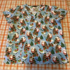 Cassandra O Christmas Scrub Top